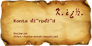 Konta Árpád névjegykártya