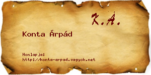 Konta Árpád névjegykártya